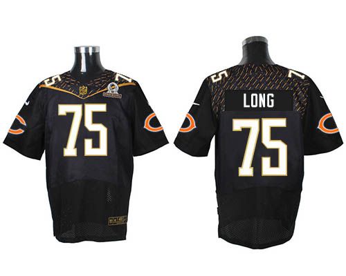 Nike Bears #75 Kyle Long Black 2016 Pro Bowl Men's Stitched NFL Elite Jersey